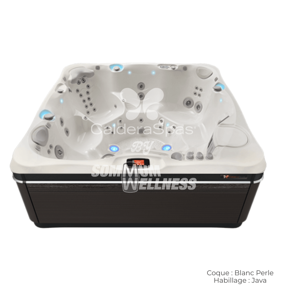 spa Caldera Utopia Geneva 6 places coque Blanc Perle et habillage Java – spa 6 places extérieur moderne