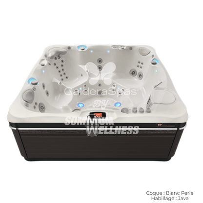 spa Caldera Utopia Geneva 6 places coque Blanc Perle et habillage Java – spa 6 places extérieur moderne