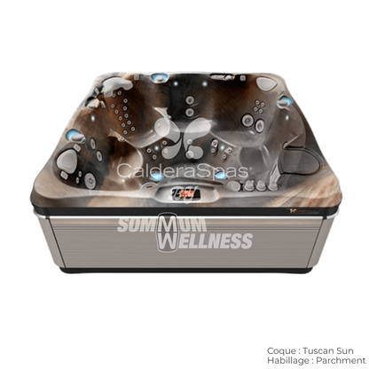 spa Caldera Utopia Geneva 6 places coque Tuscan Sun et habillage Parchment – spa luxe finitions élégantes