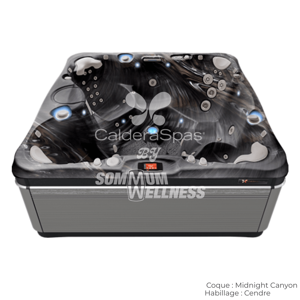 spa Caldera Niagara 7 places coque Midnight Canyon et habillage Cendre avec jets hydromassage et éclairage LED