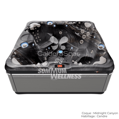 spa Caldera Niagara 7 places coque Midnight Canyon et habillage Cendre avec jets hydromassage et éclairage LED