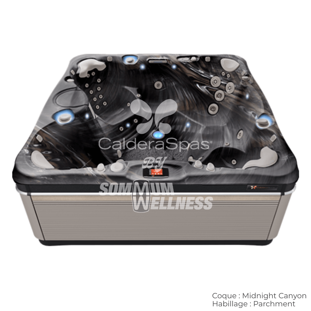 spa Caldera Niagara 7 places coque Midnight Canyon et habillage Parchment avec système Atlas™ double zone
