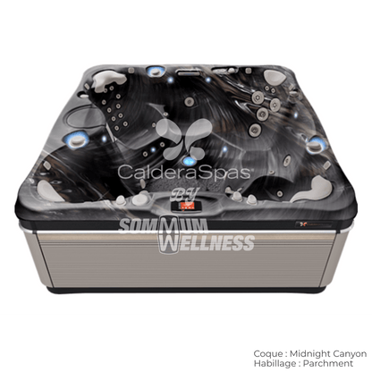 spa Caldera Niagara 7 places coque Midnight Canyon et habillage Parchment avec système Atlas™ double zone