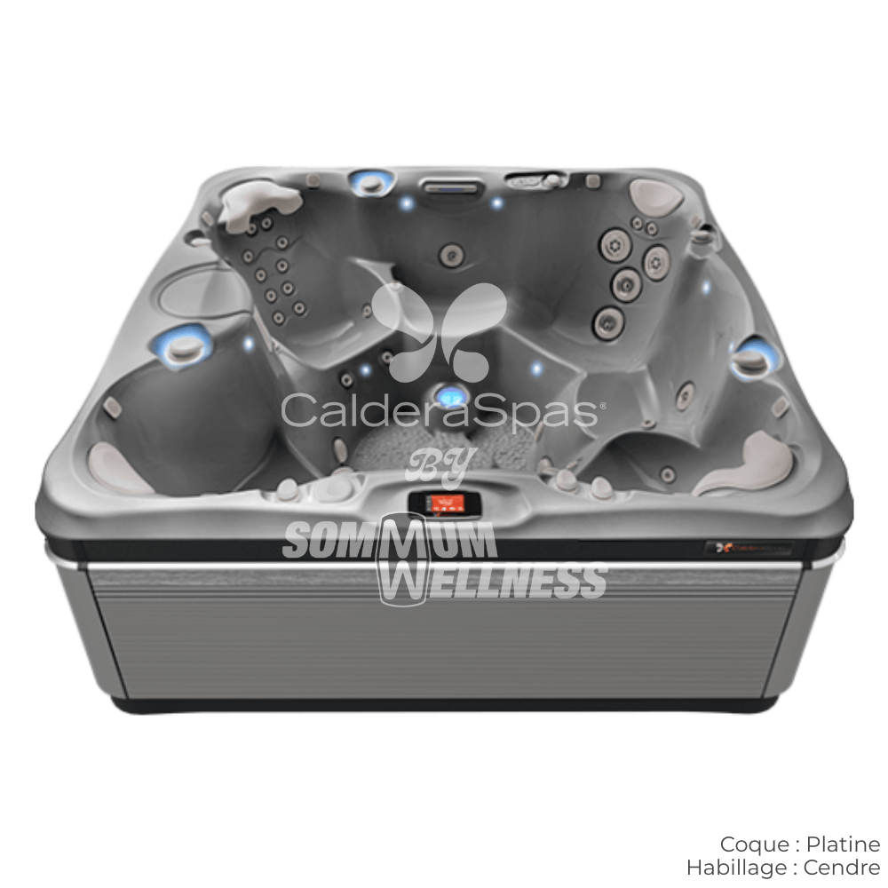 spa Caldera Niagara 7 places coque Platine et habillage Cendre avec sièges ergonomiques et massage thérapeutique