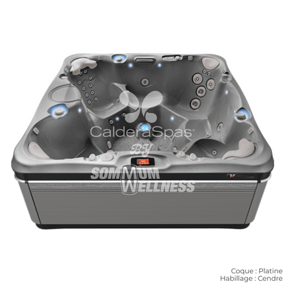 spa Caldera Niagara 7 places coque Platine et habillage Cendre avec sièges ergonomiques et massage thérapeutique