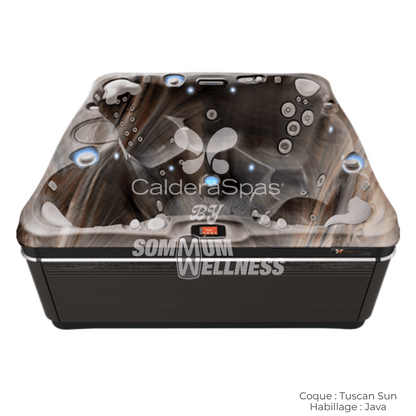spa Caldera Niagara 7 places coque Tuscan Sun et habillage Java avec double système Atlas™ et cascade éclairée