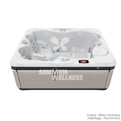 spa Caldera Utopia Ravello 3 places – Coque Blanc Arctique et habillage Parchment