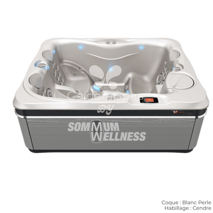 spa Caldera Utopia Ravello 3 places – Coque Blanc Perle et habillage Cendre