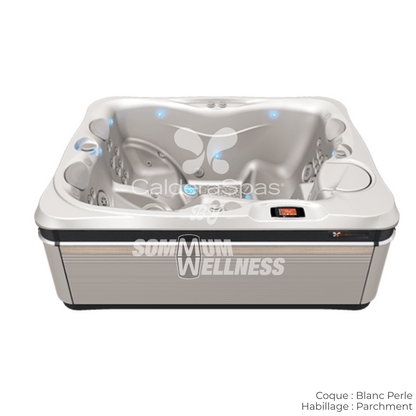 spa Caldera Utopia Ravello 3 places – Coque Blanc Perle et habillage Parchment
