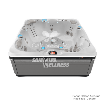 spa Caldera Utopia Tahitian 6 places Blanc Arctique finition Cendre – massage profond Atlas™