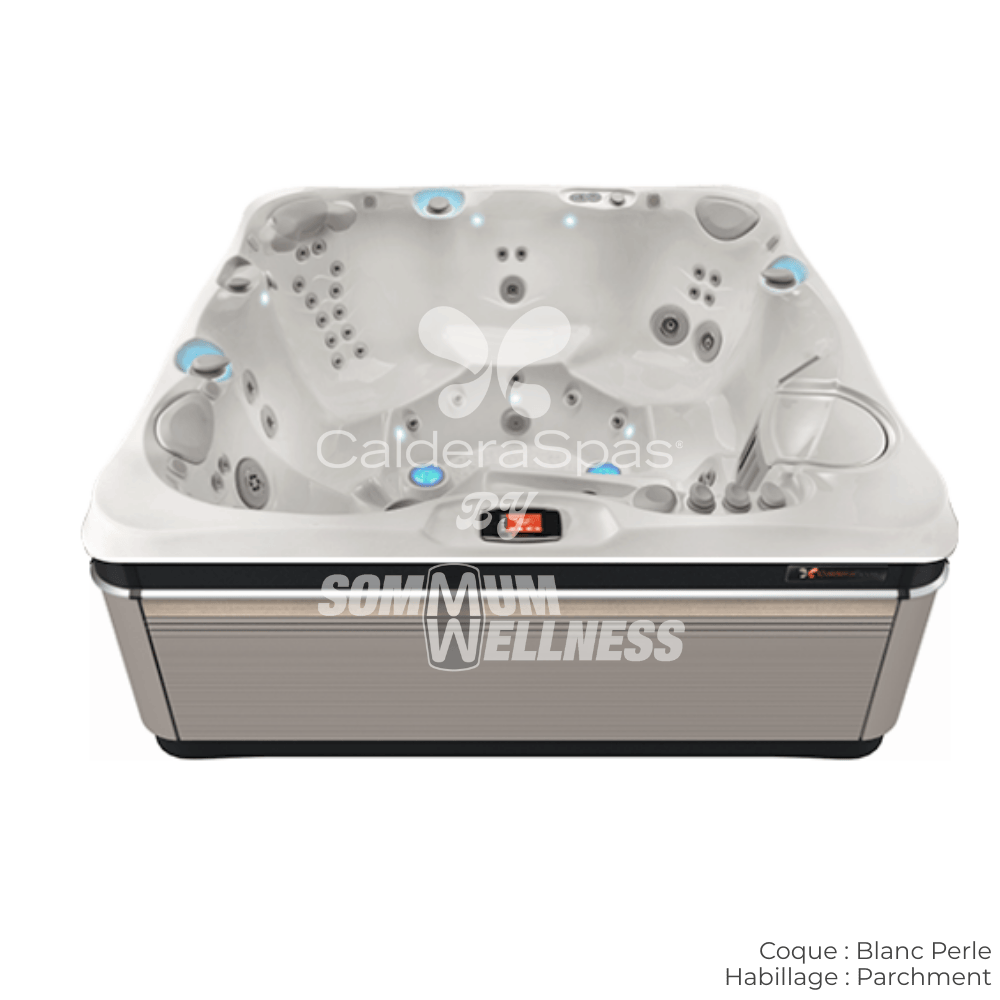 spa Caldera Utopia Tahitian Blanc Perle finition Parchment – modèle 6 places haut de gamme