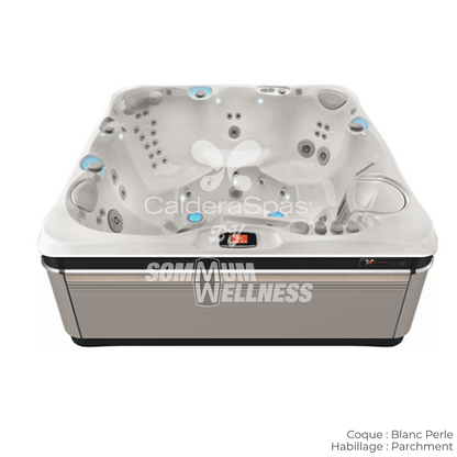spa Caldera Utopia Tahitian Blanc Perle finition Parchment – modèle 6 places haut de gamme