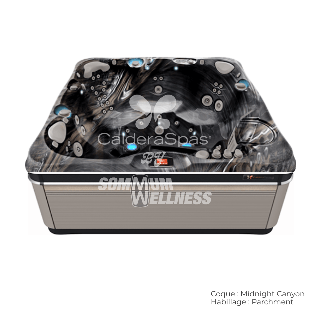 spa Caldera Tahitian 6 places Midnight Canyon avec habillage Parchment – spa hydrothérapie de luxe