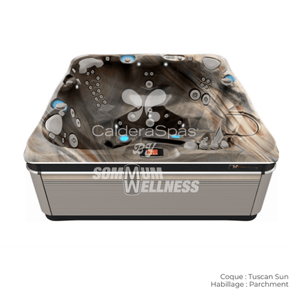 spa extérieur Utopia Tahitian Tuscan Sun et habillage Parchment – spa thérapeutique luxe