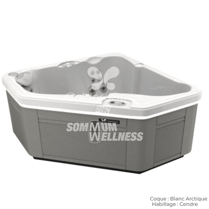 spa Caldera Vacanza Aventine 2 places coque Blanc Arctique habillage Cendre spa compact