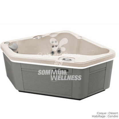 spa Caldera Vacanza Aventine 2 places coque Desert habillage Cendre spa angle