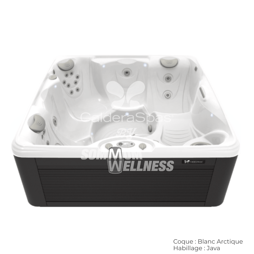 spa Caldera Vacanza Capitolo 5 places coque Blanc Arctique habillage Java spa exterieur