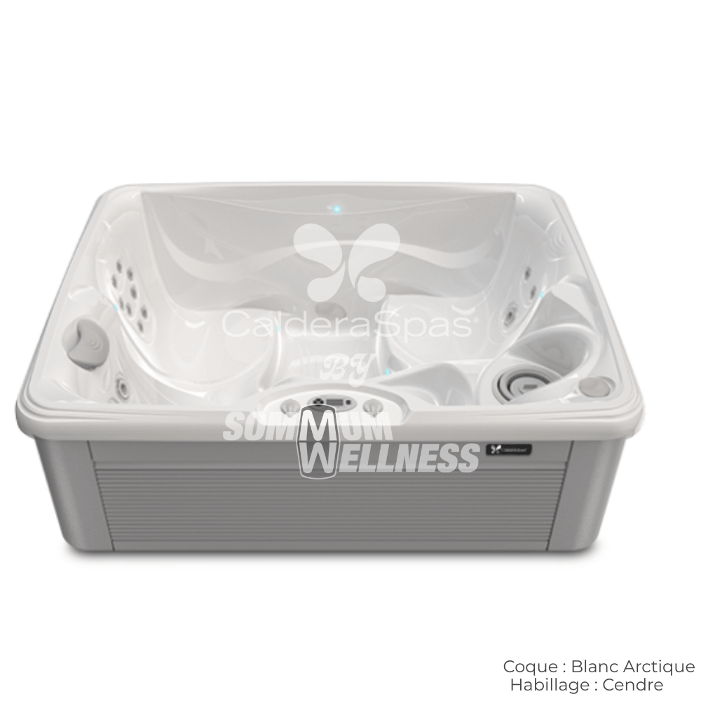 spa Caldera Vacanza Celio 3 places coque Blanc Arctique habillage Cendre spa exterieur