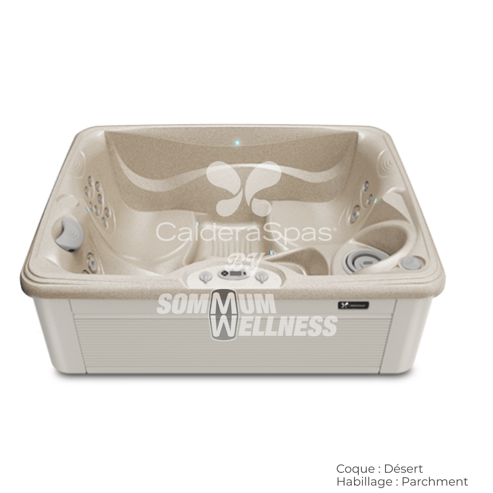 spa Caldera Vacanza Celio 3 places coque Desert habillage Parchment spa compact