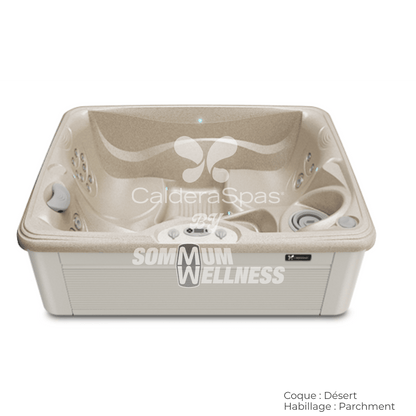 spa Caldera Vacanza Celio 3 places coque Desert habillage Parchment spa compact