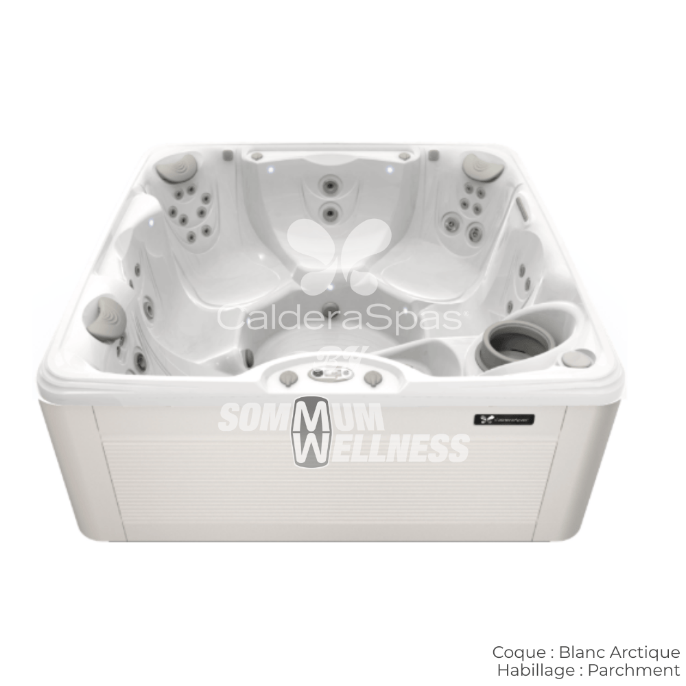 spa Caldera Vacanza Marino 6 places coque Blanc Arctique habillage Parchment spa design clair