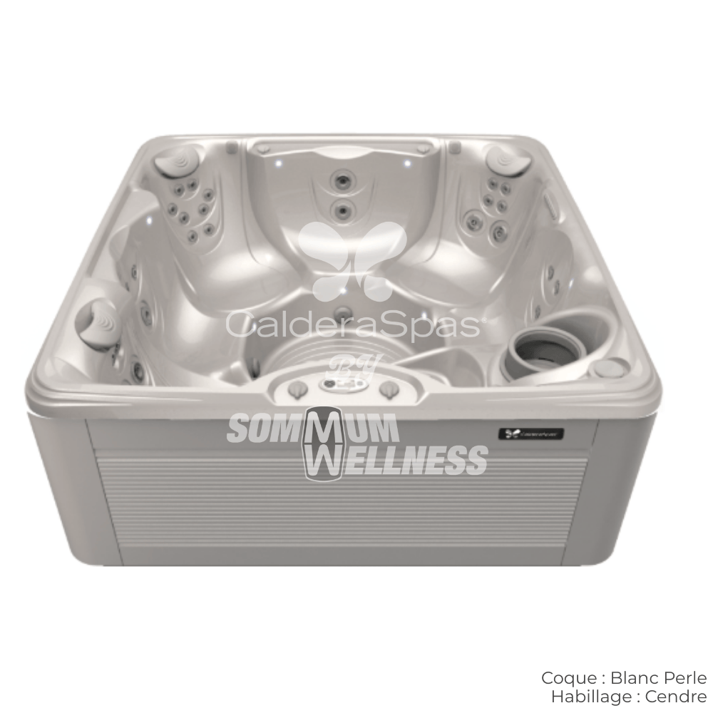 spa Caldera Vacanza Marino 6 places coque Blanc Perle habillage Cendre spa exterieur