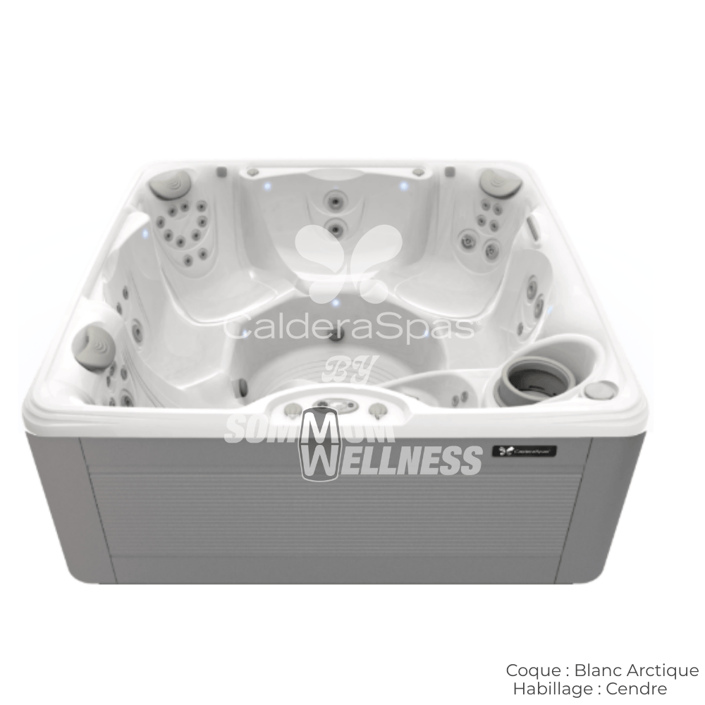 Spa Caldera Vacanza Palatino coque Blanc Arctique habillage Cendre 45 jets massage