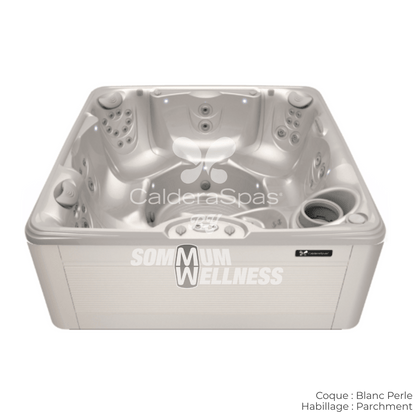 Spa Caldera Vacanza Palatino coque Blanc Perle habillage Parchment spa 45 jets