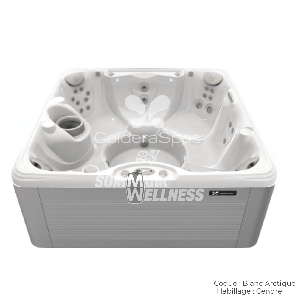 spa Caldera Vacanza Vanto 7 places coque Blanc Arctique habillage Cendre spa exterieur