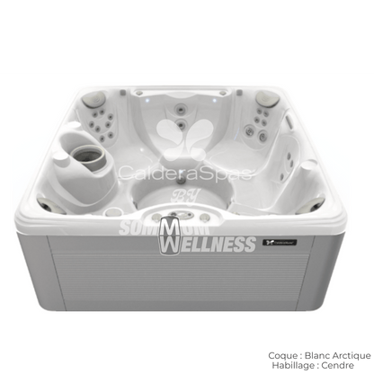 spa Caldera Vacanza Vanto 7 places coque Blanc Arctique habillage Cendre spa exterieur