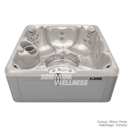 spa Caldera Vacanza Vanto 7 places coque Blanc Perle habillage Cendre spa exterieur