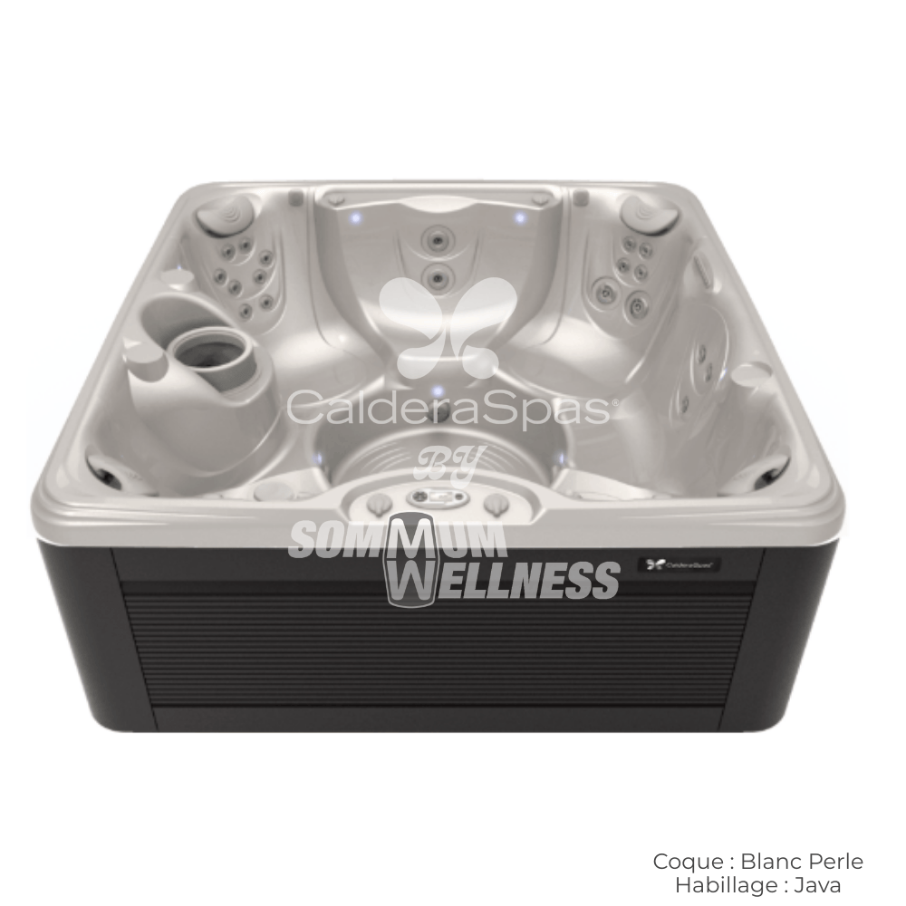 spa Caldera Vacanza Vanto 7 places coque Blanc Perle habillage Java 35 jets spa exterieur