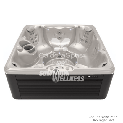 spa Caldera Vacanza Vanto 7 places coque Blanc Perle habillage Java 35 jets spa exterieur