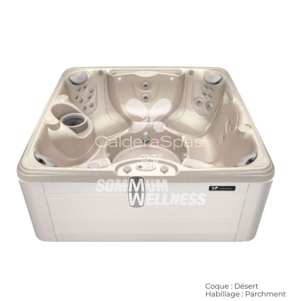 spa Caldera Vacanza Vanto 7 places coque Desert habillage Parchment spa exterieur hydrotherapie