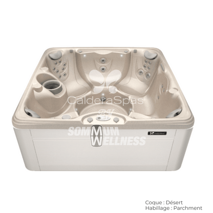 spa Caldera Vacanza Vanto 7 places coque Desert habillage Parchment spa exterieur hydrotherapie