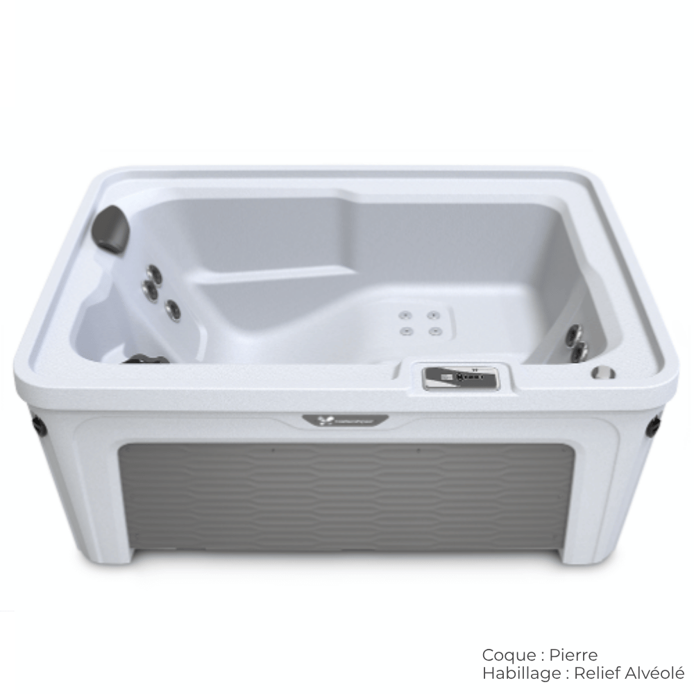 spa caldera aspire coque pierre avec habillage relief alveole