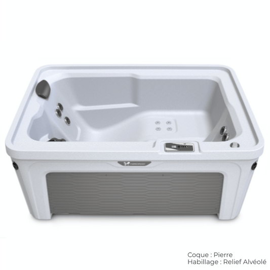spa caldera aspire coque pierre avec habillage relief alveole
