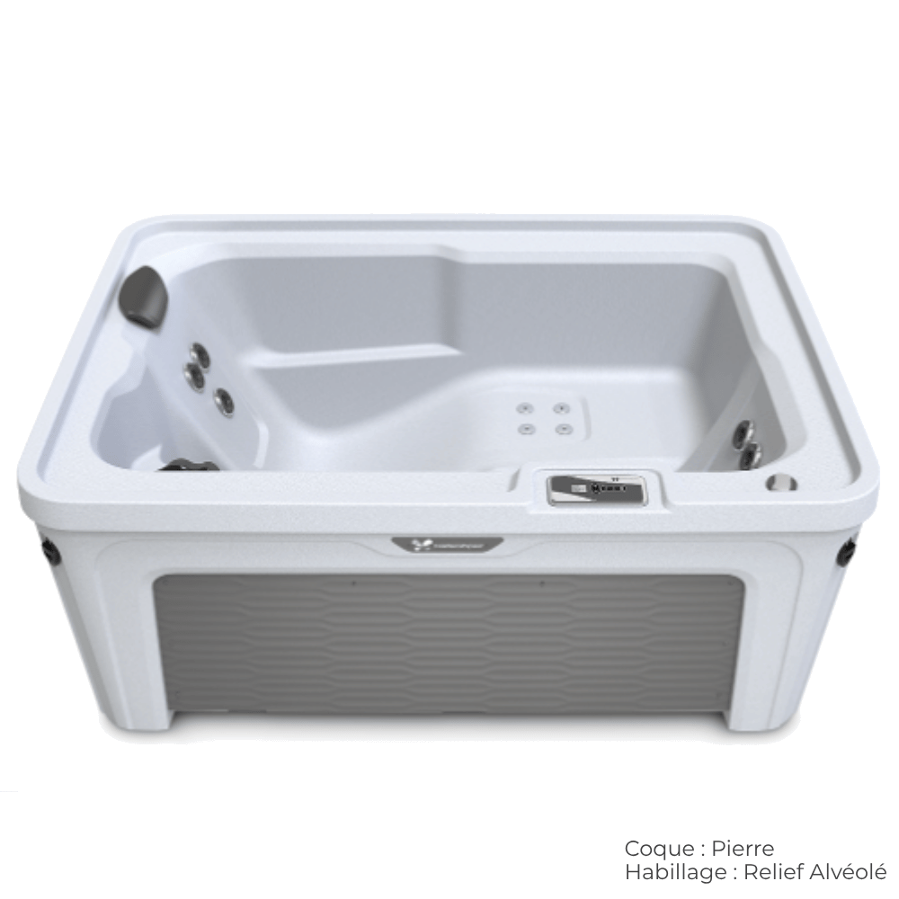 spa caldera aspire coque pierre avec habillage relief alveole