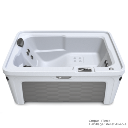 spa caldera aspire coque pierre avec habillage relief alveole
