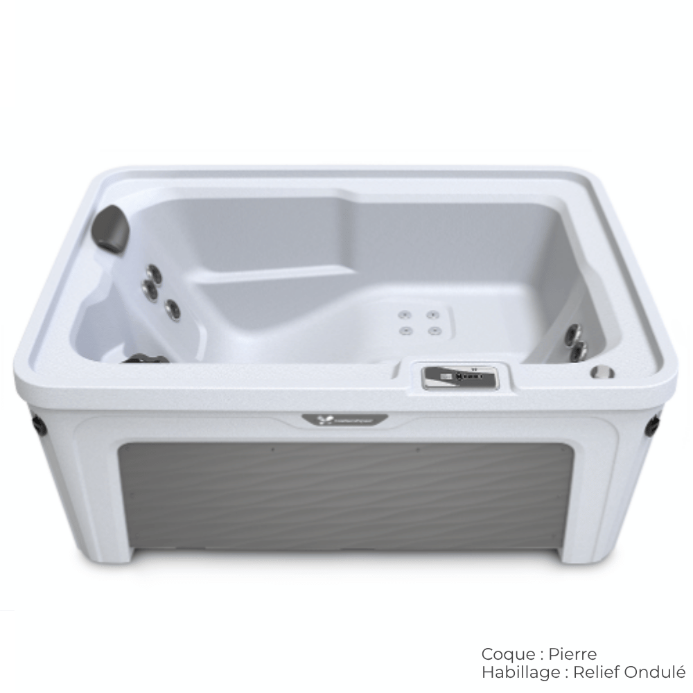 spa caldera aspire coque pierre avec habillage relief ondule