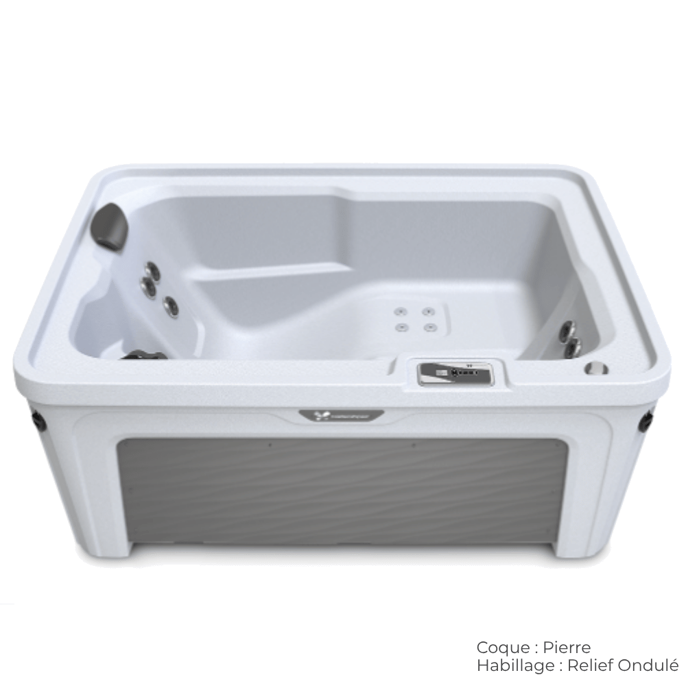 spa caldera aspire coque pierre avec habillage relief ondule