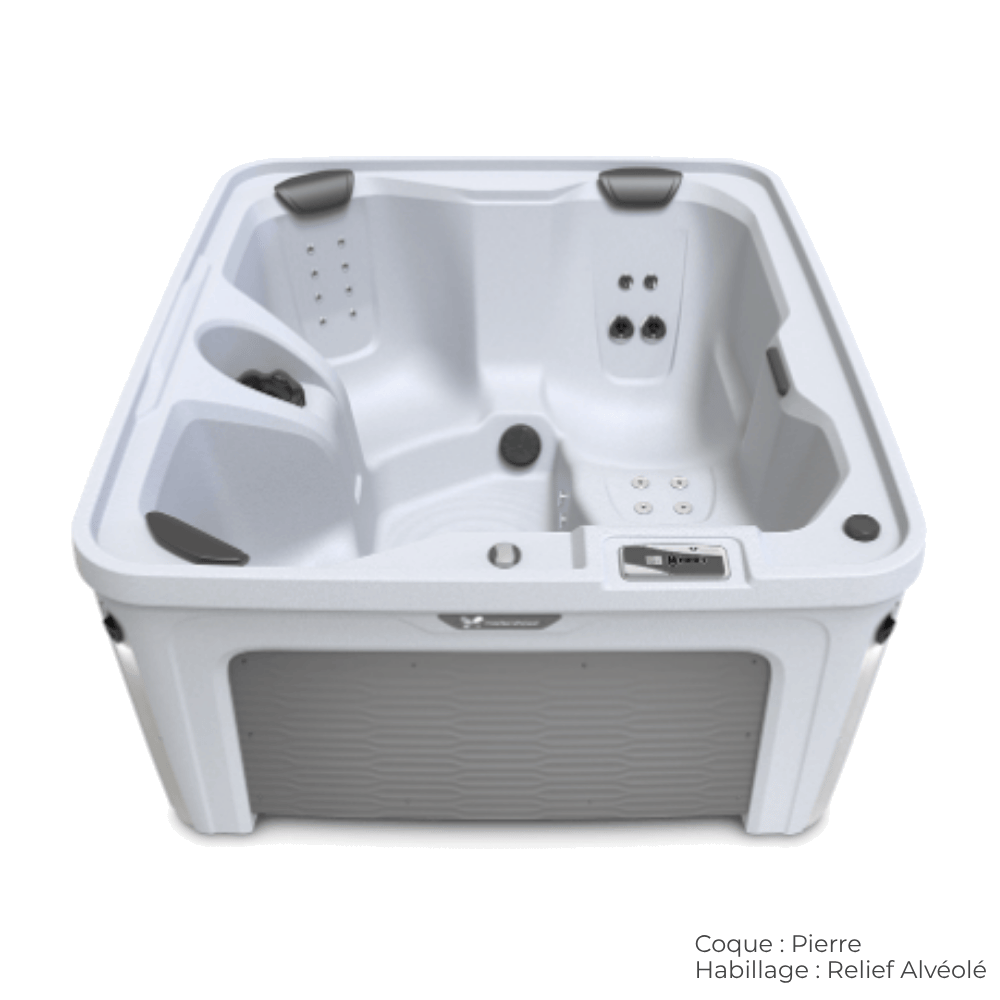 spa caldera invite coque pierre avec habillage relief alveole