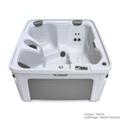 spa caldera invite coque pierre avec habillage relief ondule