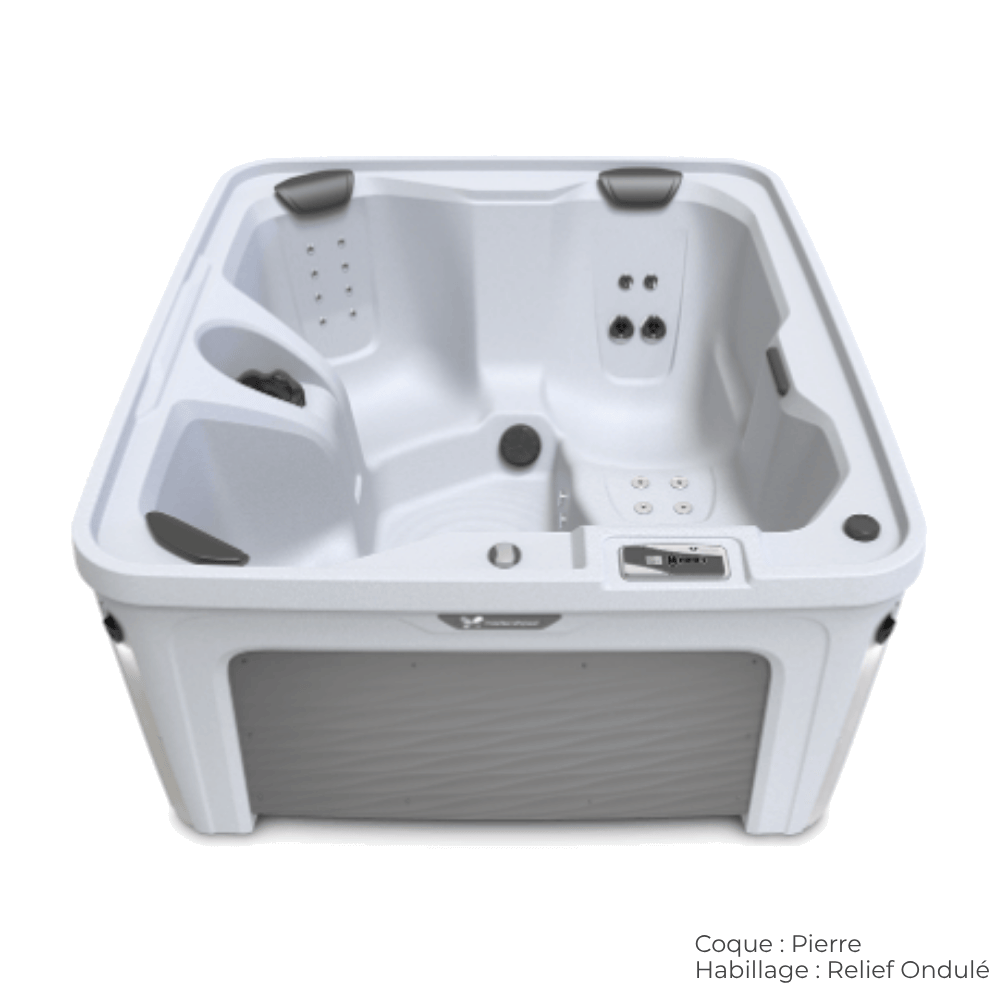 spa caldera invite coque pierre avec habillage relief ondule